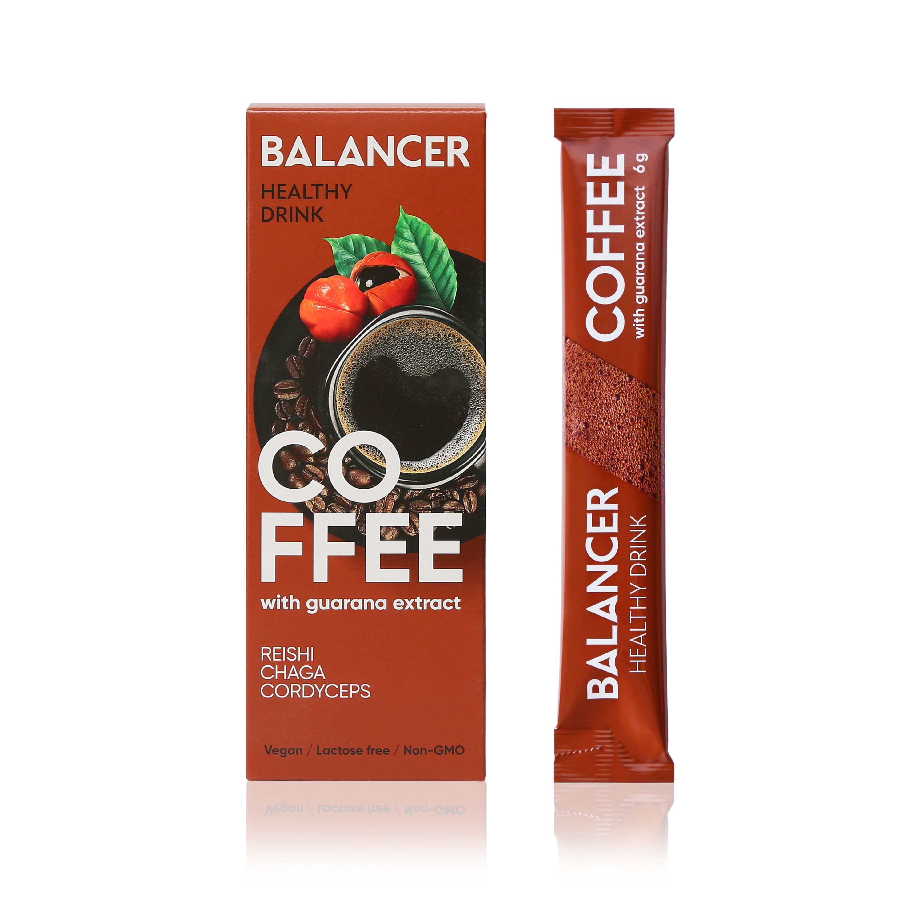 ხსნადი სასმელი BALANCER COFFEE "ყავა გუარანას ექსტრაქტით", 10  პაკეტი