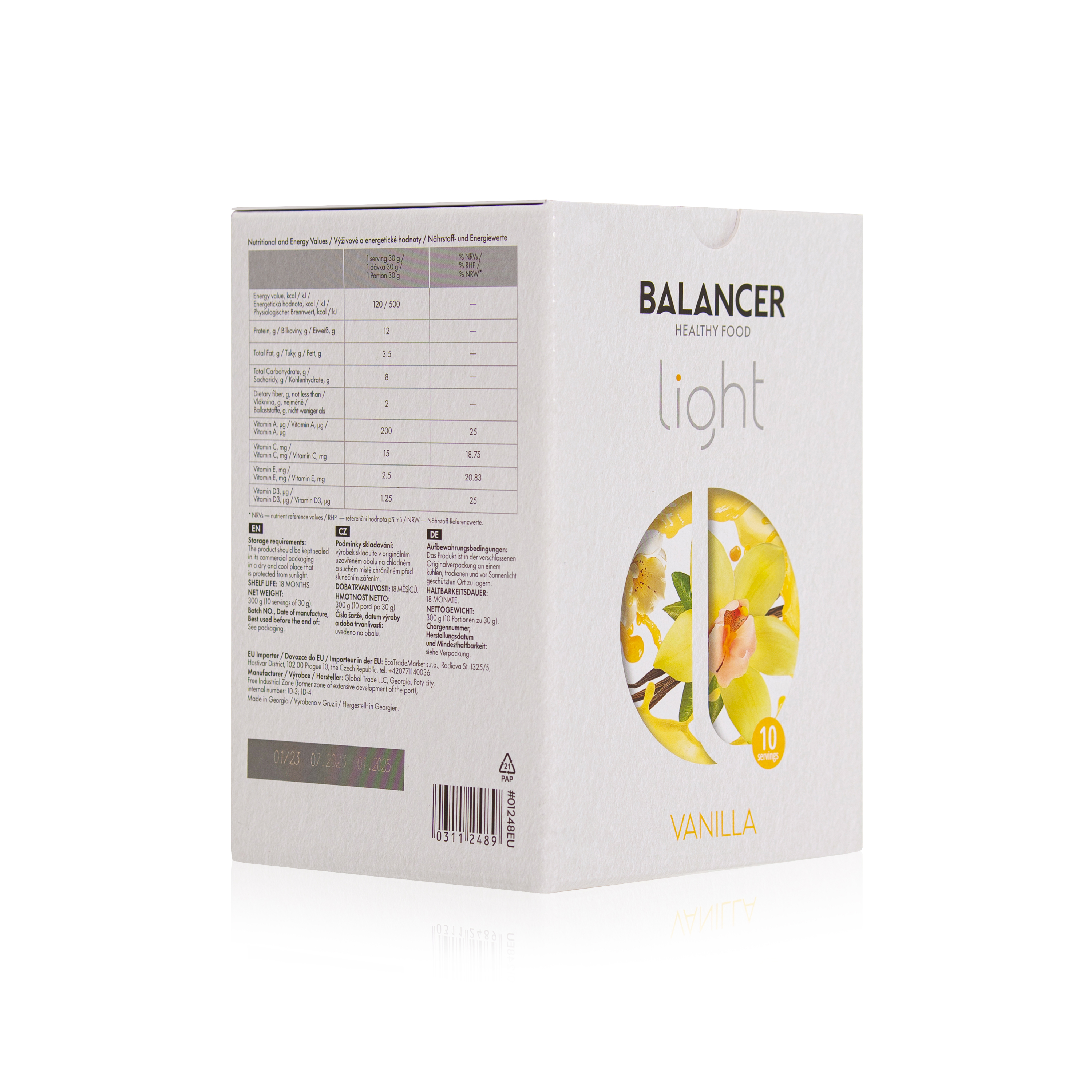 კოქტეილი BALANCER LIGHT ვანილის გემოთი, 10 პაკეტი