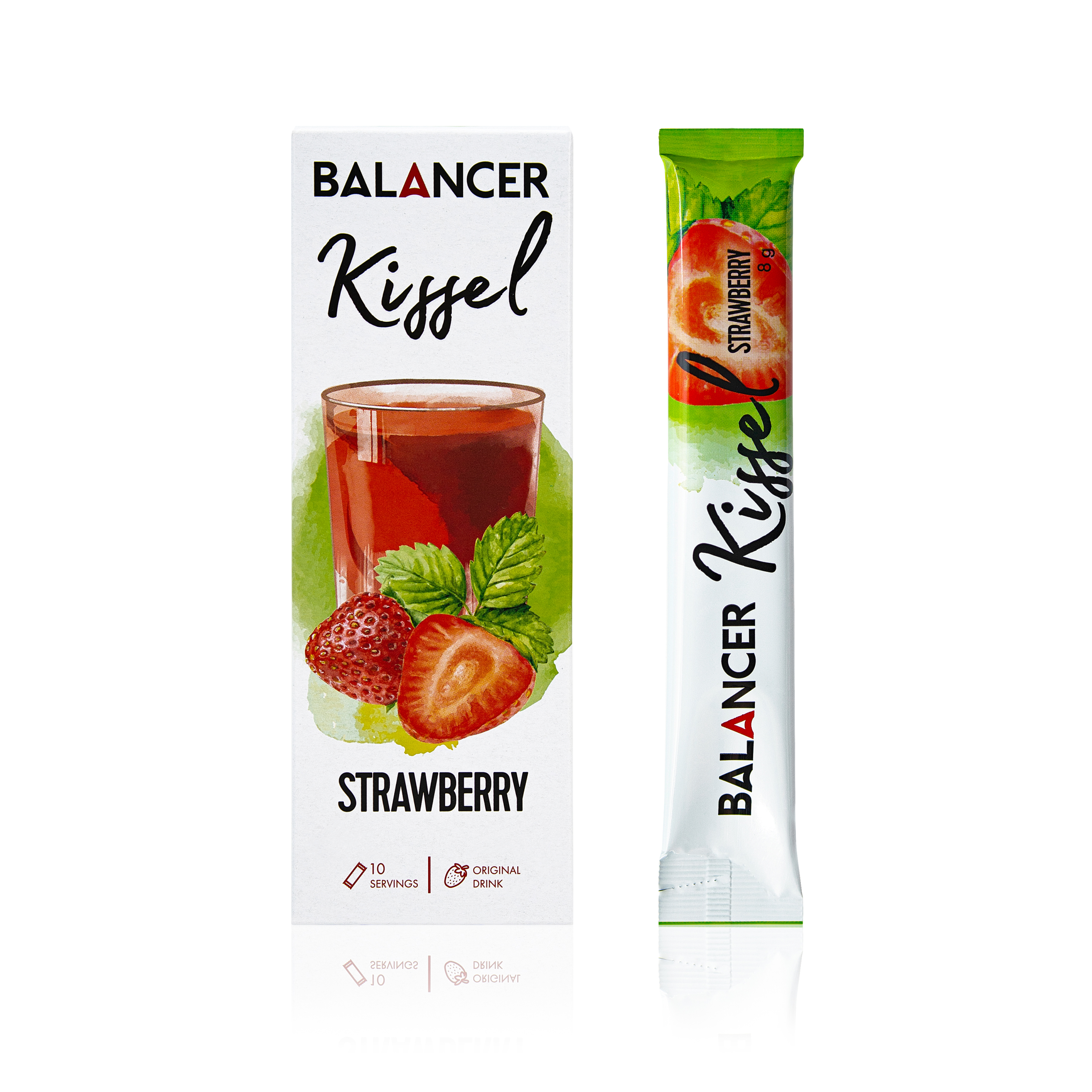 Кисель BALANCER со вкусом «Клубника», 10 стиков