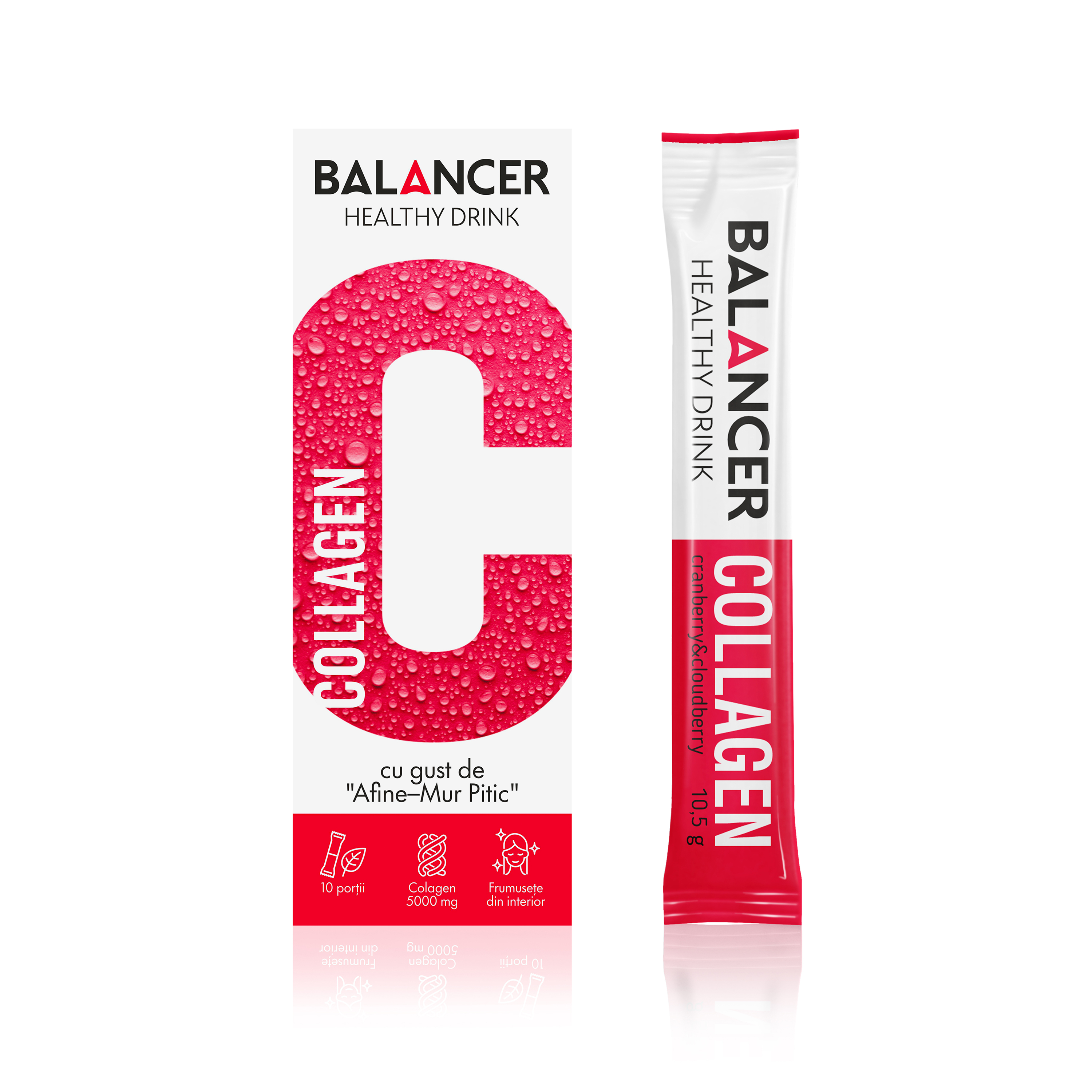 Balancer Collagen с гиалуроновой кислотой и витамином С, со вкусом «Клюква-Морошка», 10 стиков