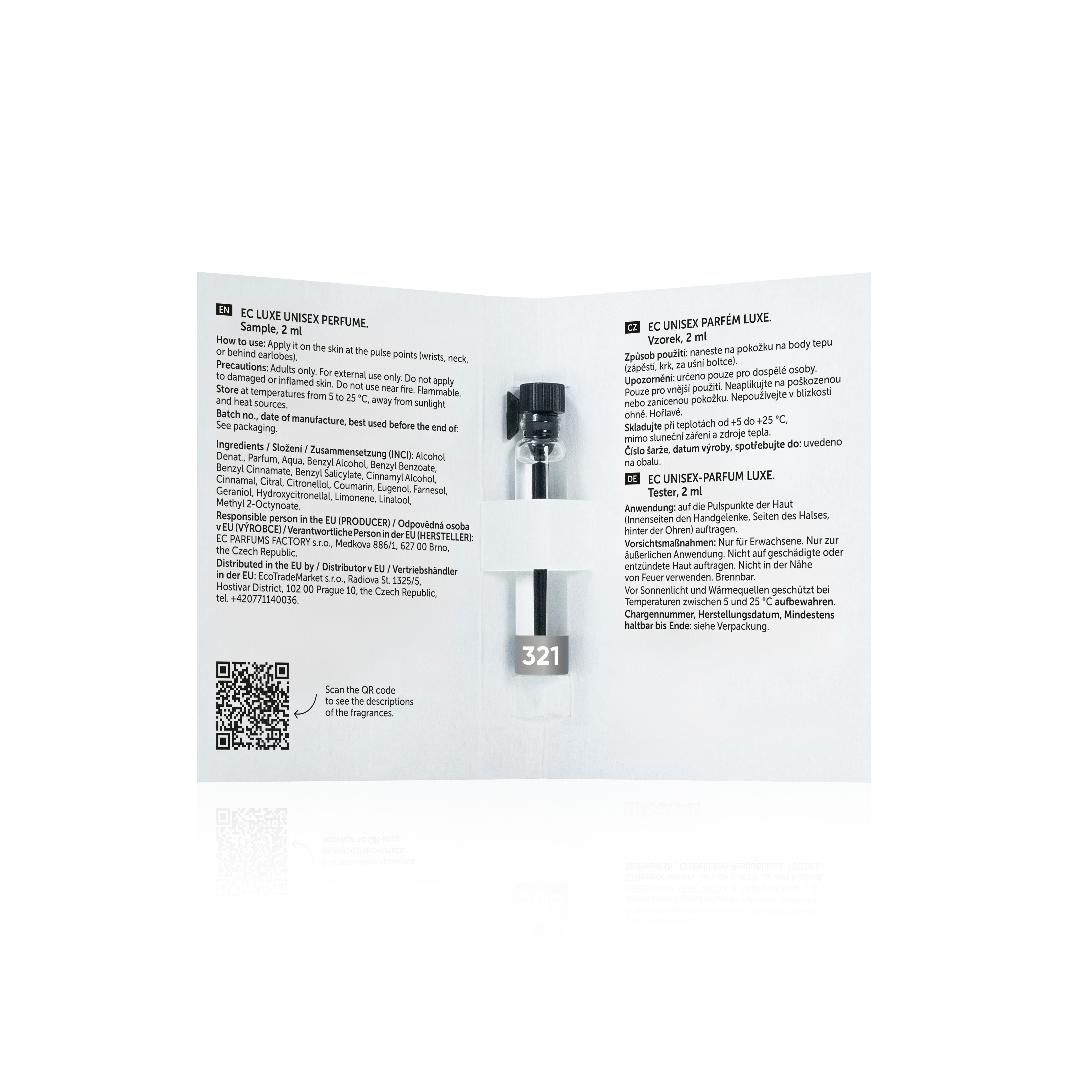 Perfume unisex EC Luxe 321, sample, 2 ml