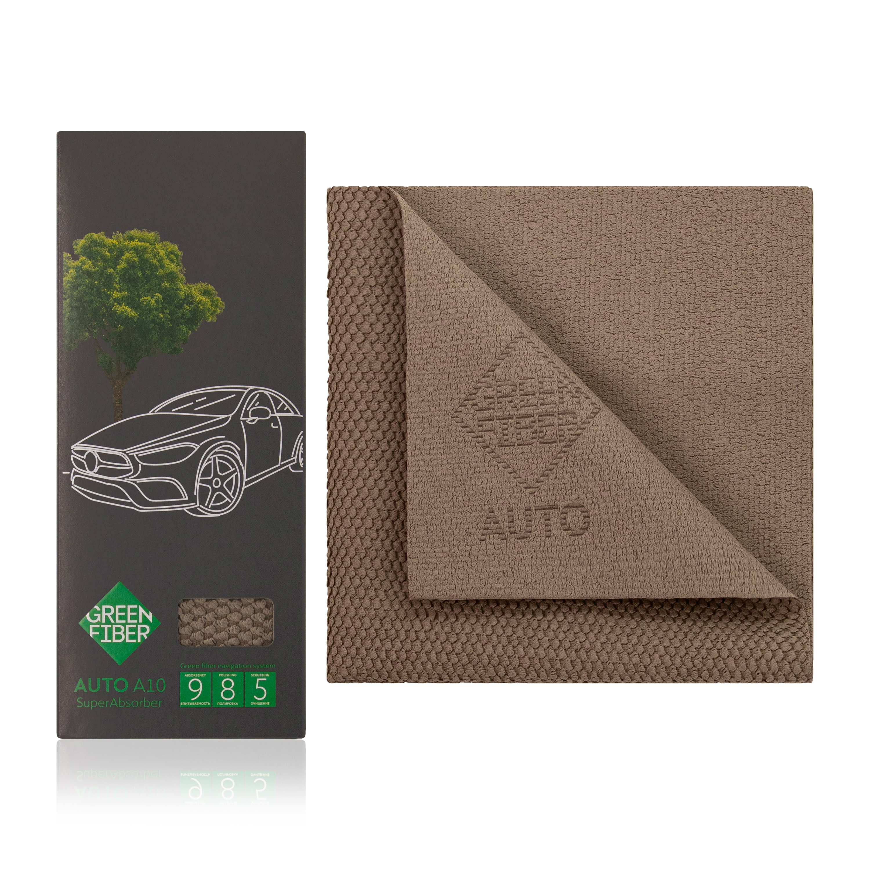 GREEN FIBER AUTO A10 Супервпитывающий файбер, 38х38 см