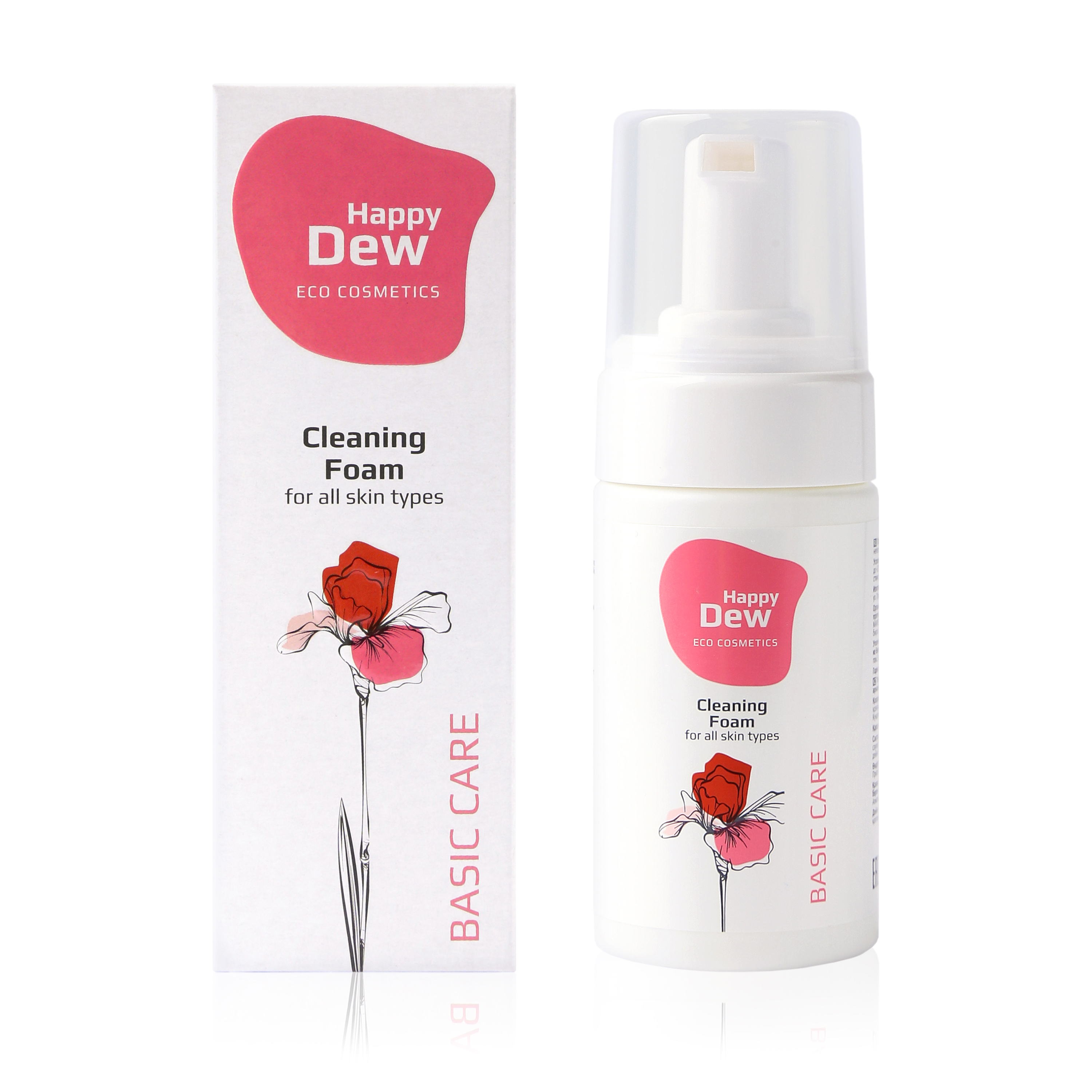 Bütün növlərdən olan dərilərin yuyulması üçün Happy Dew Basic Care köpüyü, 100 ml