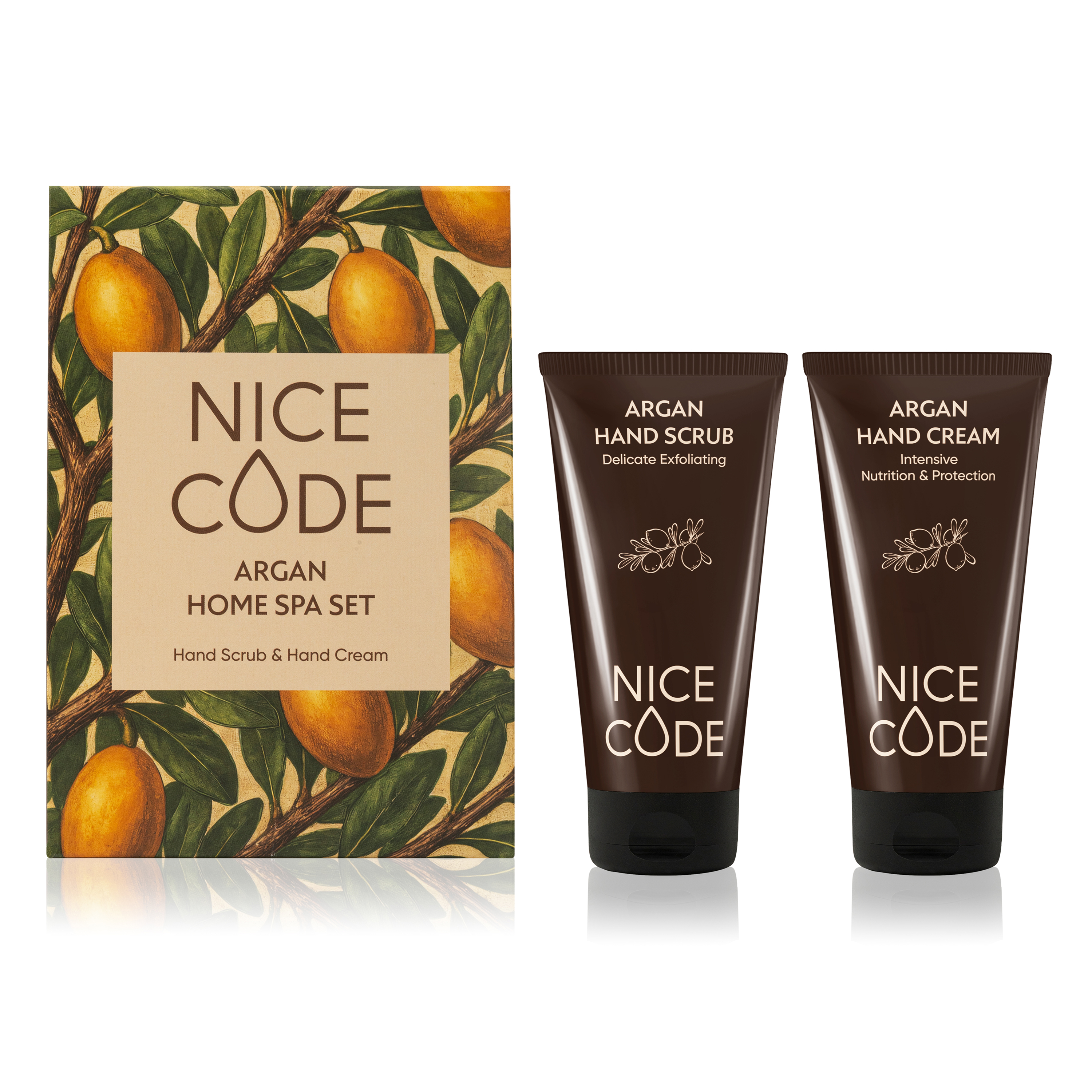 Набор для ухода за руками с аргановым маслом Nice Code ARGAN HOME SPA SET