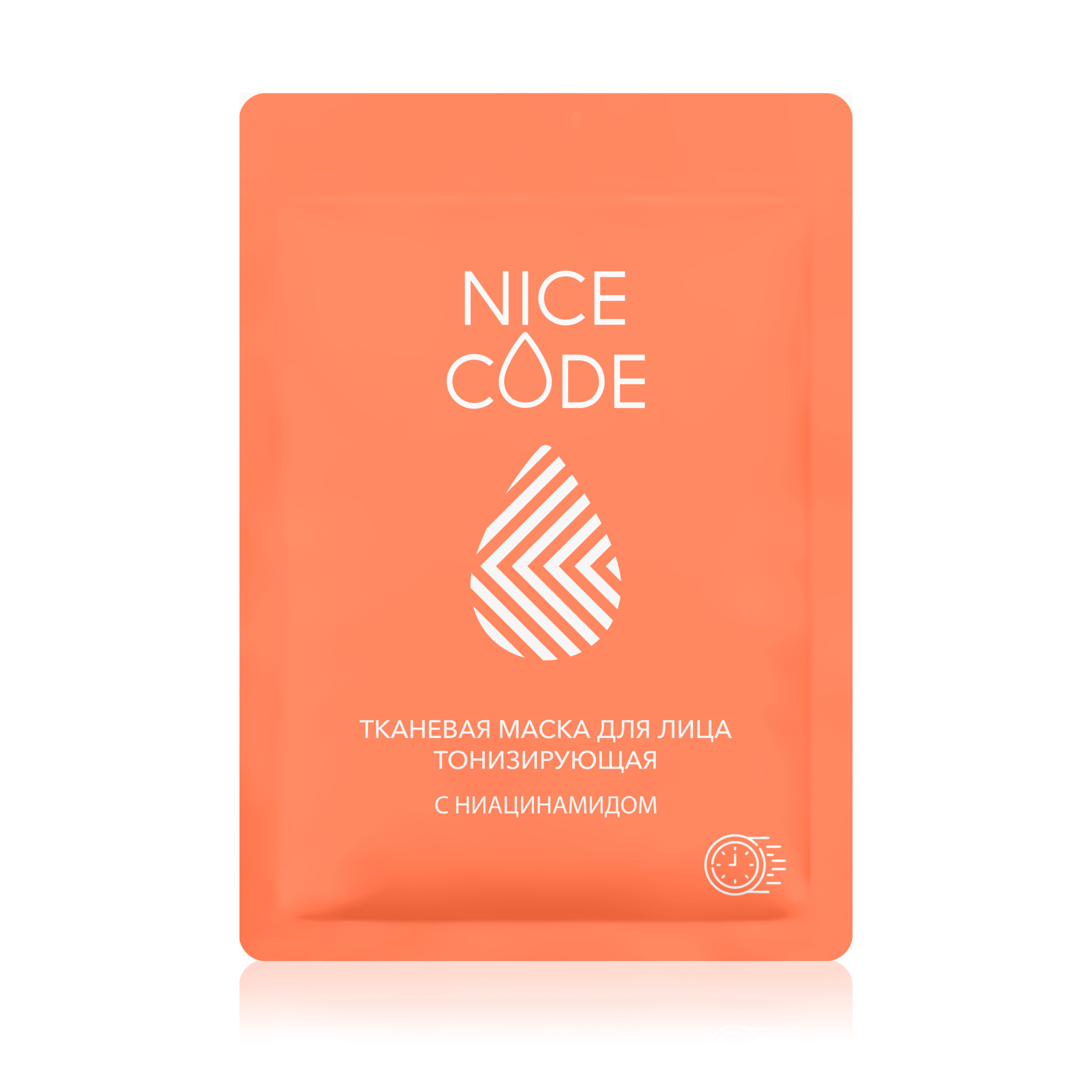 Тканевая маска для лица тонизирующая с ниацинамидом NICE CODE, 24 мл