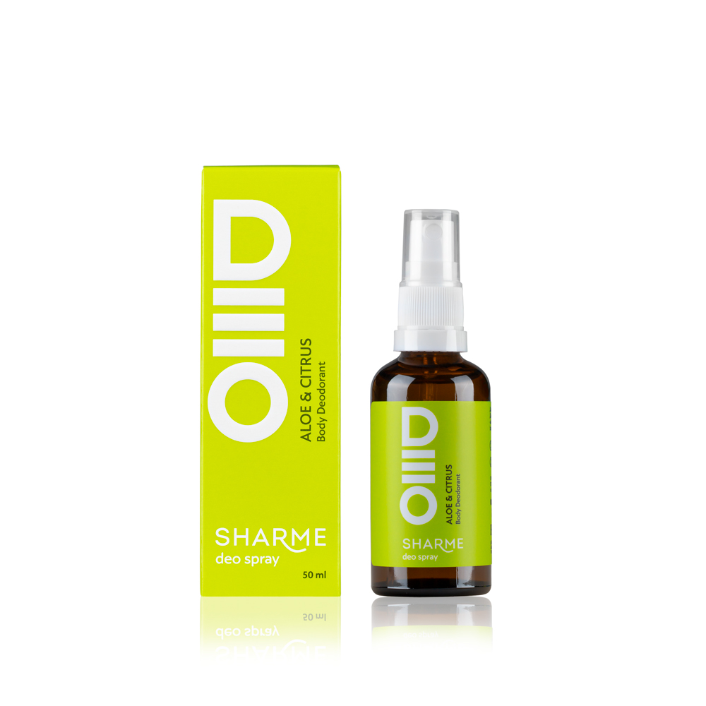 Натуральный дезодорант для тела SHARME DEO SPRAY с ароматом «Алое и цитрус», 50 мл.