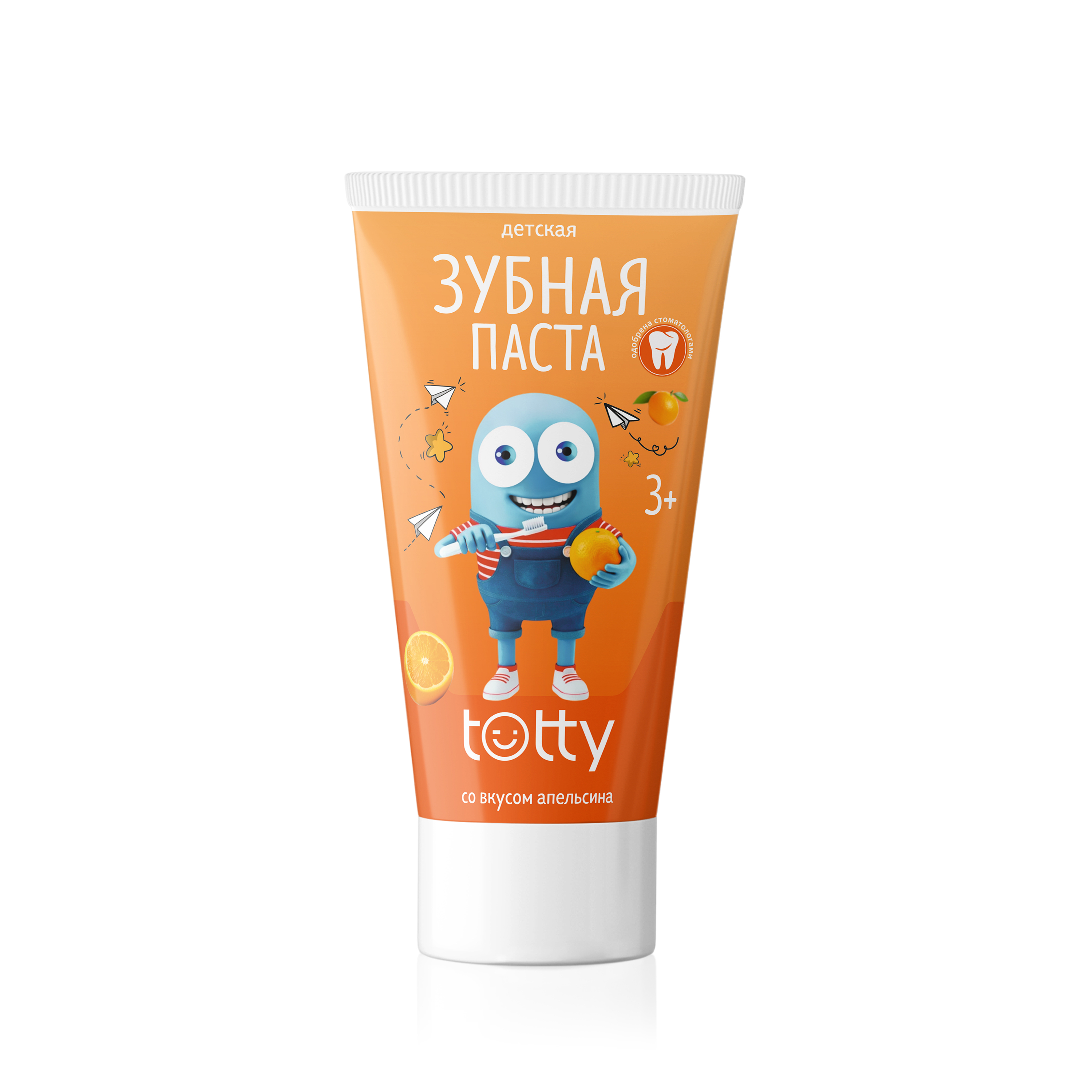 Детская зубная паста TOTTY со вкусом апельсина 3+, 50 мл