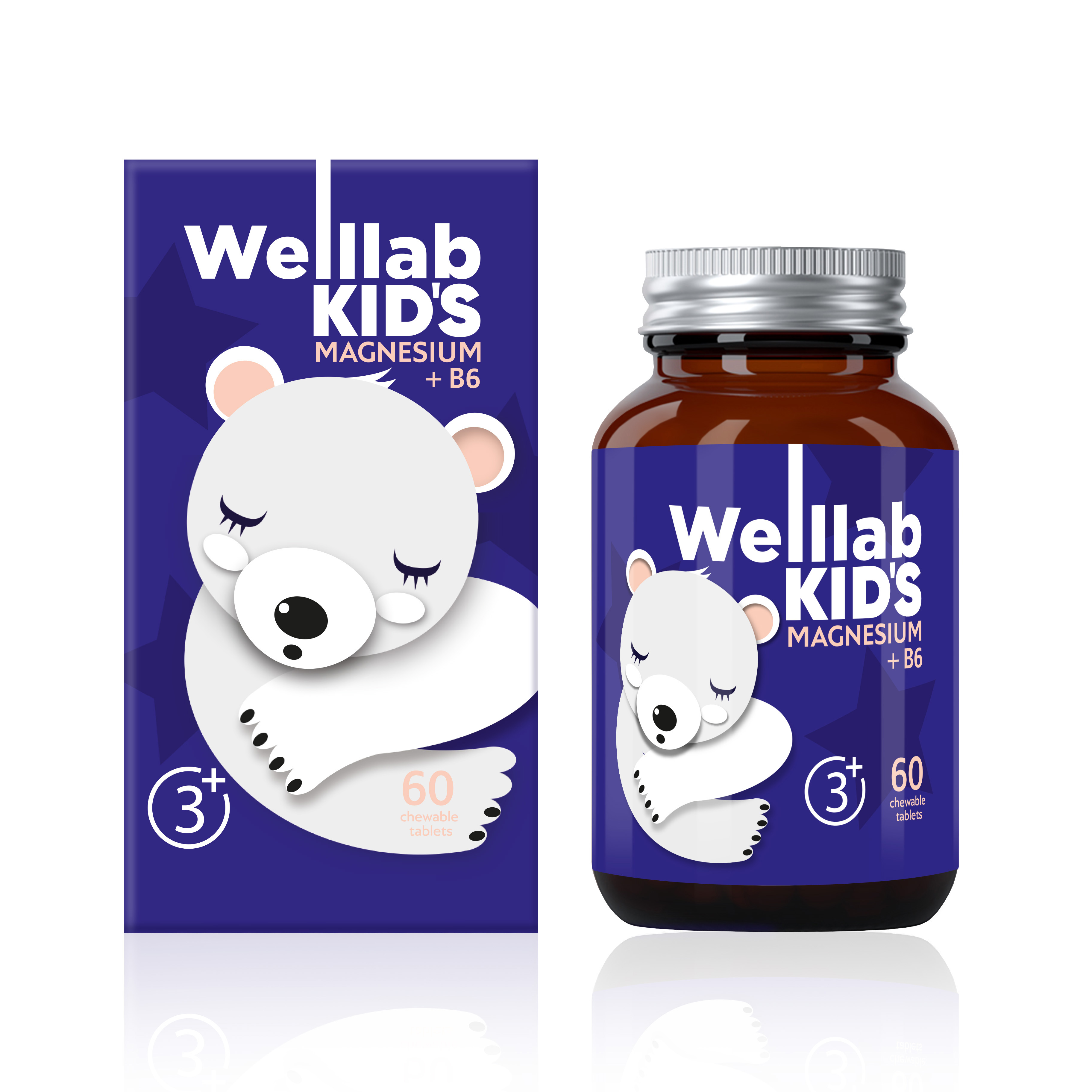 WELLLAB KIDS MAGNESIUM + B6 Dodatak ishrani sa magnezijumom za decu, 60 tableta za žvakanje